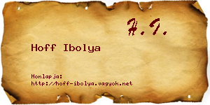 Hoff Ibolya névjegykártya